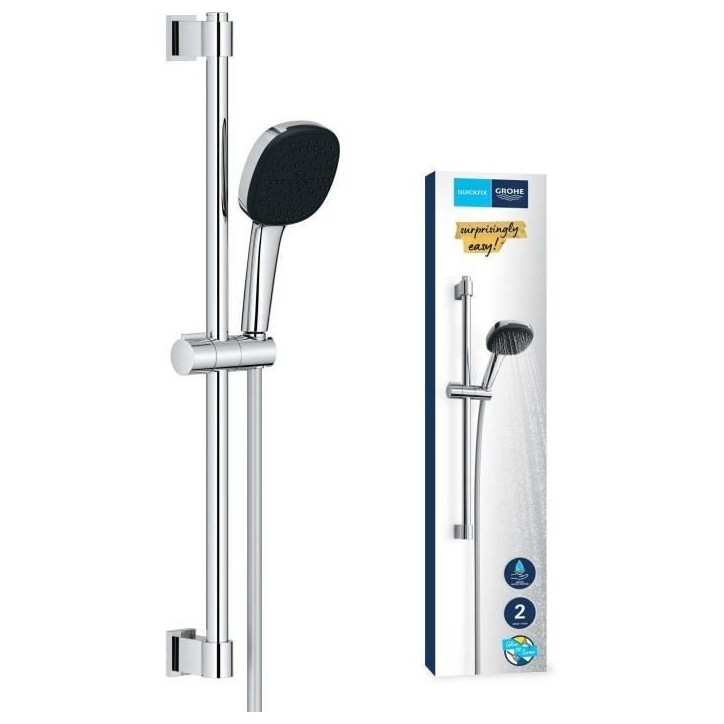 Ensemble de douche avec pommeau 2 jets, barre et flexible - GROHE Vitalio Comfort 110 26398001 - Sélection facile - Economie d' Ensemble de douche avec pommeau 2 jets, barre et flexible - GROHE Vitalio Comfort 110 26398001 - Sélection facile - Economie d'