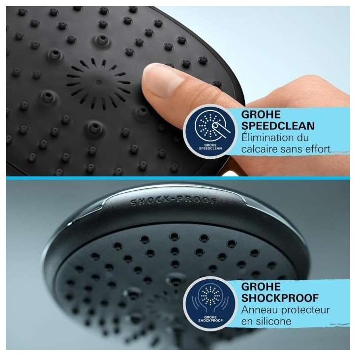 Ensemble de douche avec pommeau 2 jets, barre et flexible - GROHE Vitalio Comfort 110 26398001 - Sélection facile - Economie d' Ensemble de douche avec pommeau 2 jets, barre et flexible - GROHE Vitalio Comfort 110 26398001 - Sélection facile - Economie d'