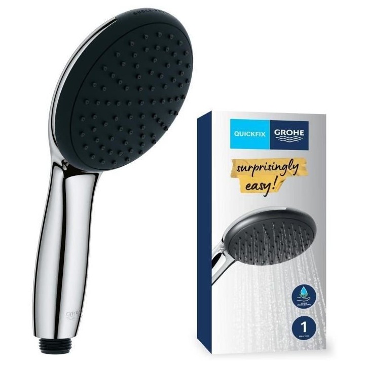 Pommeau de douche - GROHE Vitalio Start 110 27940001 - 1 jet Pluie - Economie d'eau - Procédé anti-calcaire - Chromé Pommeau de douche - GROHE Vitalio Start 110 27940001 - 1 jet Pluie - Economie d'eau - Procédé anti-calcaire - Chromé