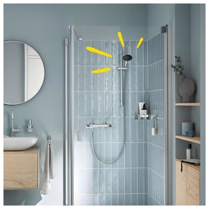 Pommeau de douche - GROHE Vitalio Start 110 27940001 - 1 jet Pluie - Economie d'eau - Procédé anti-calcaire - Chromé Pommeau de douche - GROHE Vitalio Start 110 27940001 - 1 jet Pluie - Economie d'eau - Procédé anti-calcaire - Chromé