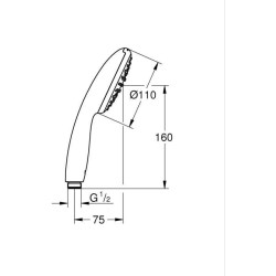 Pommeau de douche - GROHE Vitalio Start 110 27940001 - 1 jet Pluie - E