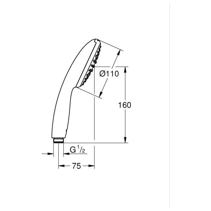 Pommeau de douche - GROHE Vitalio Start 110 27940001 - 1 jet Pluie - Economie d'eau - Procédé anti-calcaire - Chromé Pommeau de douche - GROHE Vitalio Start 110 27940001 - 1 jet Pluie - Economie d'eau - Procédé anti-calcaire - Chromé