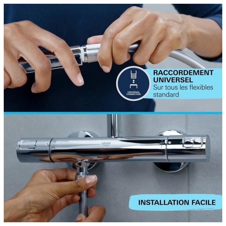 Pommeau de douche - GROHE Vitalio Start 110 27940001 - 1 jet Pluie - Economie d'eau - Procédé anti-calcaire - Chromé Pommeau de douche - GROHE Vitalio Start 110 27940001 - 1 jet Pluie - Economie d'eau - Procédé anti-calcaire - Chromé