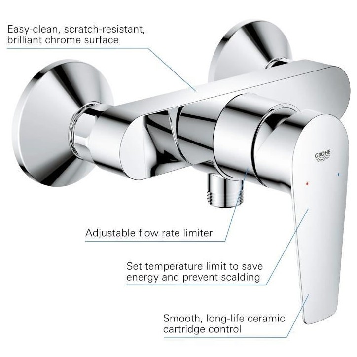 Mitigeur monocommande Douche - GROHE - Finition Chromé - Economie d'eau - Garantie 5 ans Mitigeur monocommande Douche - GROHE - Finition Chromé - Economie d'eau - Garantie 5 ans