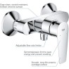 Mitigeur monocommande Douche - GROHE - Finition Chromé - Economie d'e