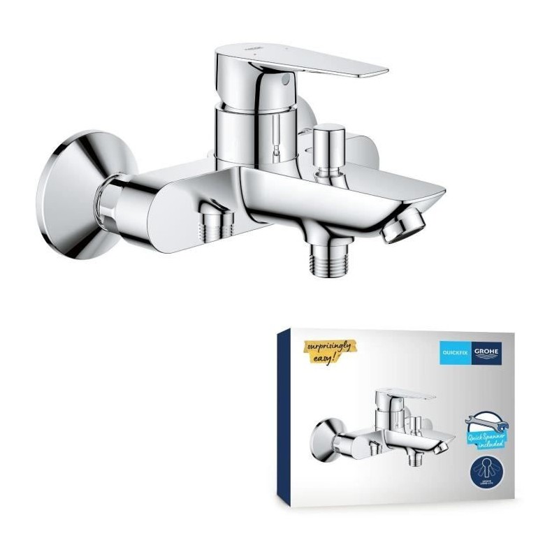 Mitigeur monocommande Bain / Douche - GROHE - Start Edge - Chromé - E Mitigeur monocommande Bain / Douche - GROHE - Start Edge - Chromé - E