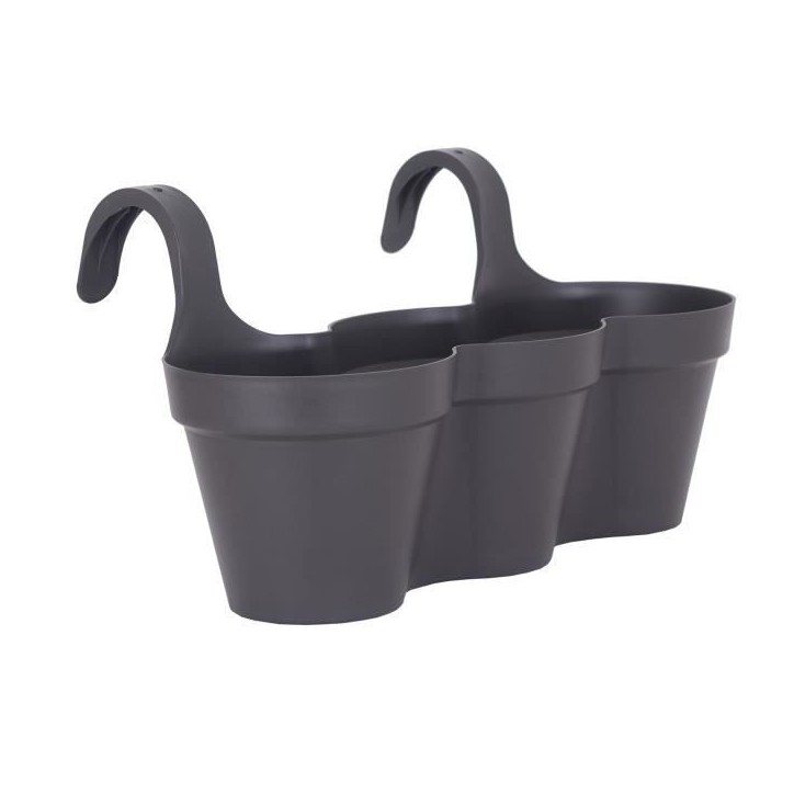 ARTEVASI Pot de fleurs pour balcon CAPRI Individ - Gris anthracite - 11L - 30,5 x 54 x H 28 cm ARTEVASI Pot de fleurs pour balcon CAPRI Individ - Gris anthracite - 11L - 30,5 x 54 x H 28 cm