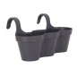 ARTEVASI Pot de fleurs pour balcon CAPRI Individ - Gris anthracite - 11L - 30,5 x 54 x H 28 cm ARTEVASI Pot de fleurs pour balcon CAPRI Individ - Gris anthracite - 11L - 30,5 x 54 x H 28 cm