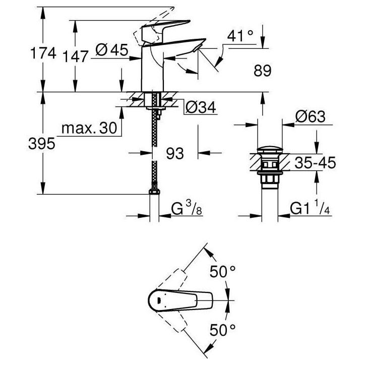 GROHE - Mitigeur monocommande Lavabo - Taille S