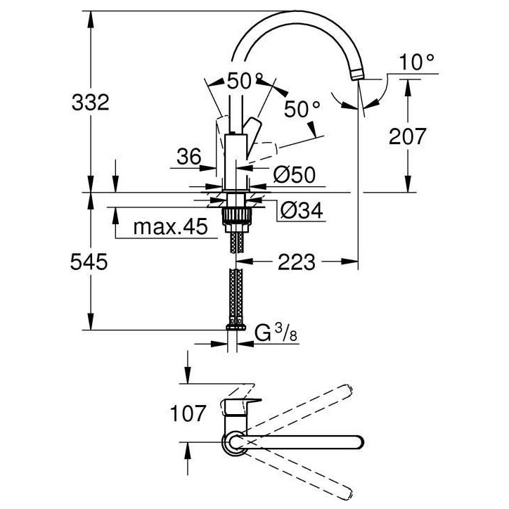 GROHE - Mitigeur monocommande Evier GROHE - Mitigeur monocommande Evier