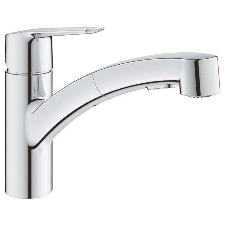 GROHE QUICKFIX Start Robinet de cuisine évier, douchette extractible, inverseur 2 jets, rotation 90°, 30531001