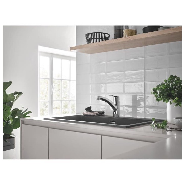 GROHE QUICKFIX Start Robinet de cuisine évier, douchette extractible, inverseur 2 jets, rotation 90°, 30531001