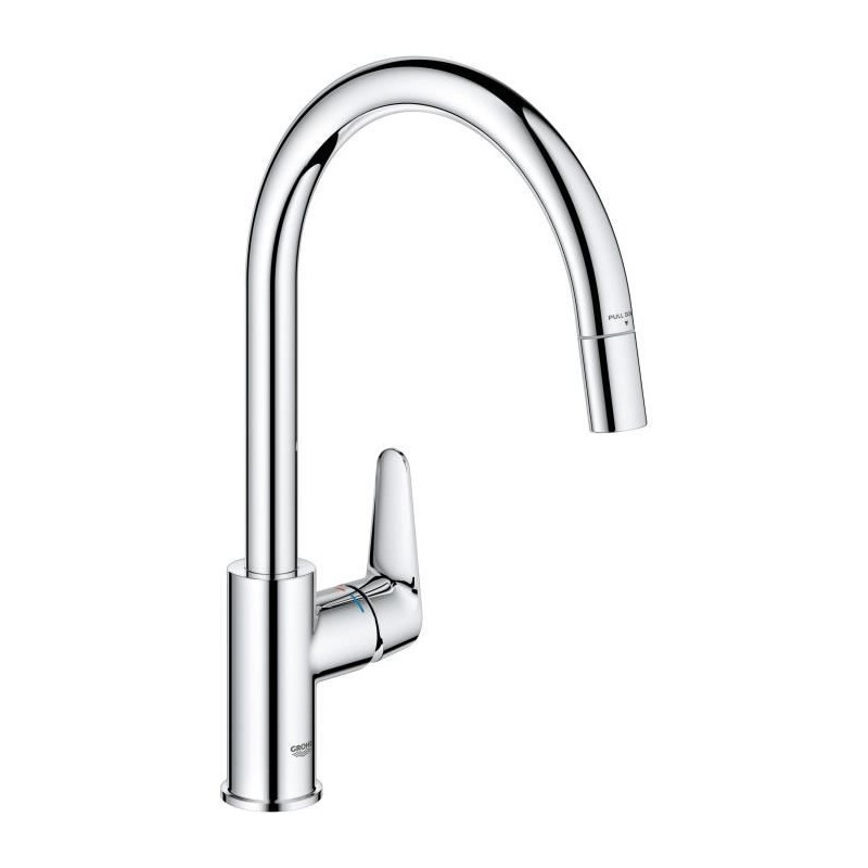 Robinet de cuisine - Chromé - Bec haut en C - Mousseur extractible - Robinet de cuisine - Chromé - Bec haut en C - Mousseur extractible -