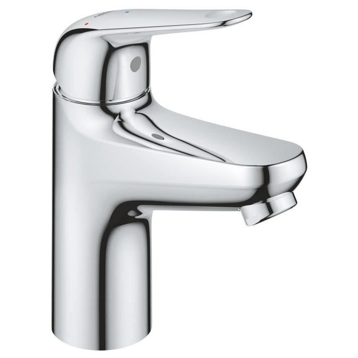 Mitigeur monocommande lavabo - GROHE Swift - 24323001 - Chromé - Taille S - Ouverture Eau Froide - Economie d'eau - Vidage clic