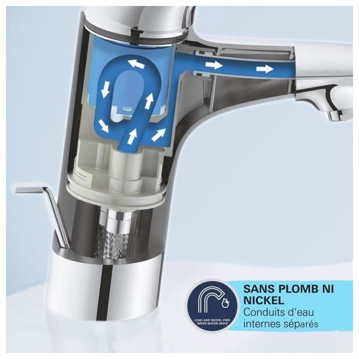Mitigeur monocommande - GROHE - 24327001 - Lavabo Swift - Avec sécurité enfant - Taille M Mitigeur monocommande - GROHE - 24327001 - Lavabo Swift - Avec sécurité enfant - Taille M