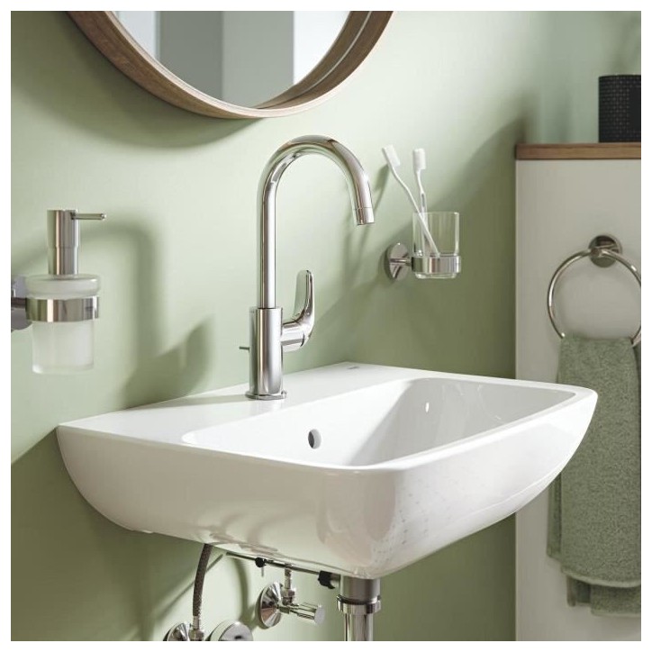 Mitigeur monocommande lavabo - GROHE Swift - 24330001 - Chromé - Taille L - Bec haut - Economie d'eau Mitigeur monocommande lavabo - GROHE Swift - 24330001 - Chromé - Taille L - Bec haut - Economie d'eau