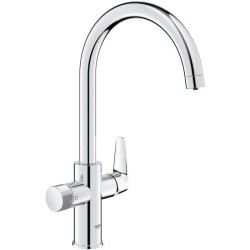 Robinet filtrant de cuisine - Chromé - Filtration de l'eau - Bec haut