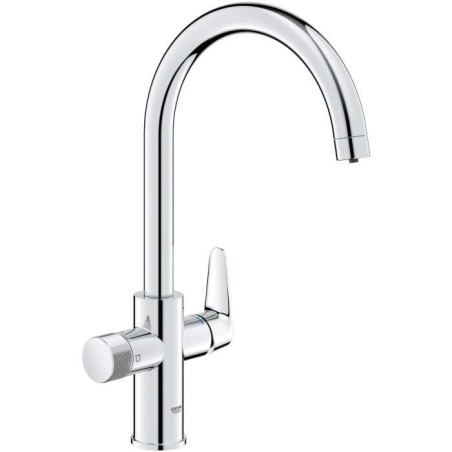 Robinet filtrant de cuisine - Chromé - Filtration de l'eau - Bec haut