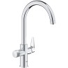 Robinet filtrant de cuisine - Chromé - Filtration de l'eau - Bec haut