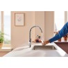 Robinet filtrant de cuisine - Chromé - Filtration de l'eau - Bec haut