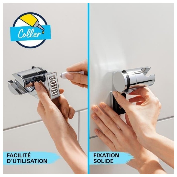 Ensemble de douche avec mitigeur thermostatique, pommeau 1 jet, barre 60cm et flexible - GROHE 34597001 - Economie d'eau - Chrom Ensemble de douche avec mitigeur thermostatique, pommeau 1 jet, barre 60cm et flexible - GROHE 34597001 - Economie d'eau - Chrom