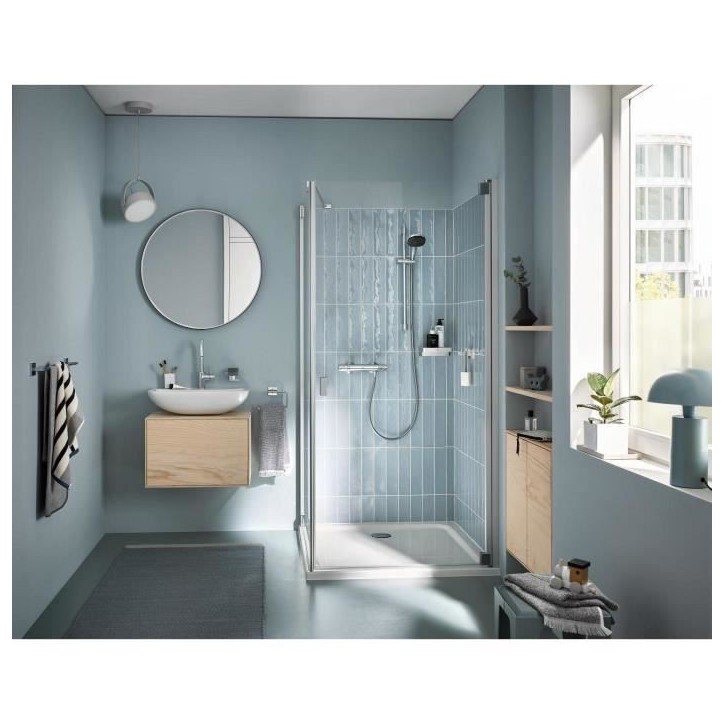 Ensemble de douche avec mitigeur thermostatique, pommeau 3 jets, barre 60cm et flexible - GROHE 34237003 - Economie d'eau - Chro Ensemble de douche avec mitigeur thermostatique, pommeau 3 jets, barre 60cm et flexible - GROHE 34237003 - Economie d'eau - Chro