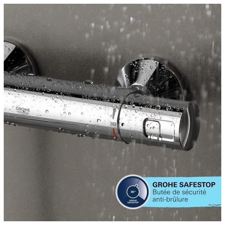 Colonne de douche avec mitigeur thermostatique - Economie d'eau - GROHE Vitalio Comfort 250 - Chromé - 26696001 Colonne de douche avec mitigeur thermostatique - Economie d'eau - GROHE Vitalio Comfort 250 - Chromé - 26696001