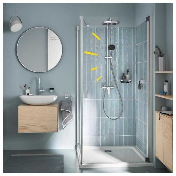 Colonne de douche avec mitigeur monocommande - Economie d'eau - GROHE Vitalio Comfort 250 - Chromé - 26985001