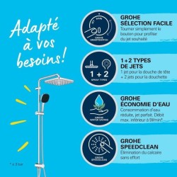 Colonne de douche avec inverseur manuel - Economie d'eau - GROHE Vital
