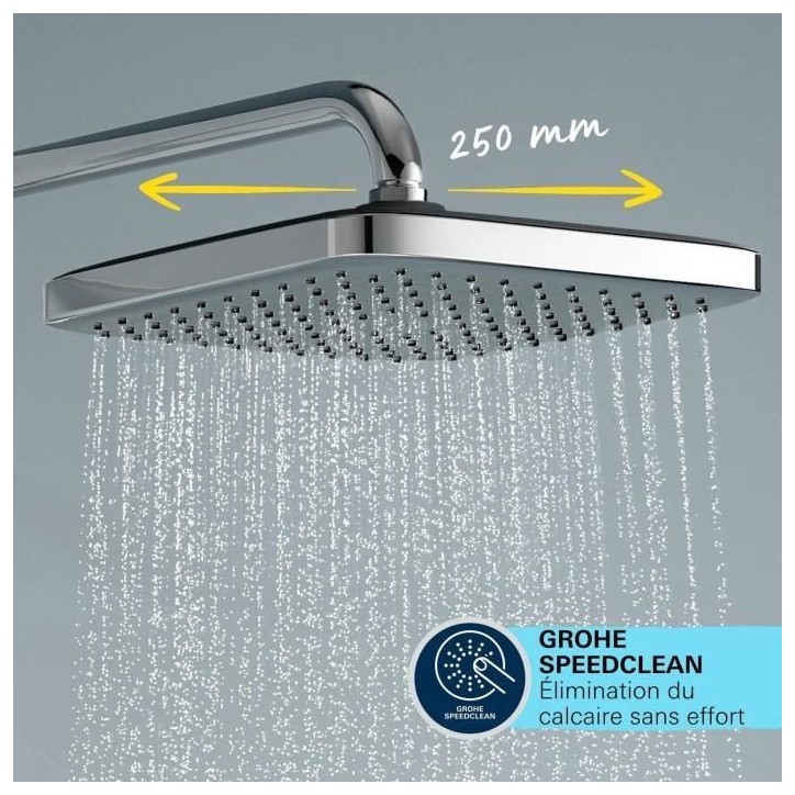 Colonne de douche avec inverseur manuel - Economie d'eau - GROHE Vitalio Comfort 250 - Chromé - 26986001 Colonne de douche avec inverseur manuel - Economie d'eau - GROHE Vitalio Comfort 250 - Chromé - 26986001