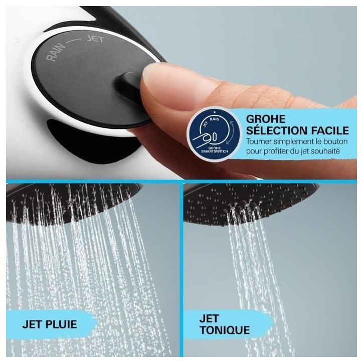 Colonne de douche avec mitigeur thermostatique - Economie d'eau - GROHE Vitalio Start System 250 - Chromé - 26677001 Colonne de douche avec mitigeur thermostatique - Economie d'eau - GROHE Vitalio Start System 250 - Chromé - 26677001