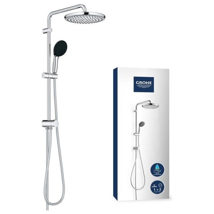 Colonne de douche avec inverseur manuel - Economie d'eau - GROHE Vitalio Start System 250 - Chromé - 26680001 Colonne de douche avec inverseur manuel - Economie d'eau - GROHE Vitalio Start System 250 - Chromé - 26680001