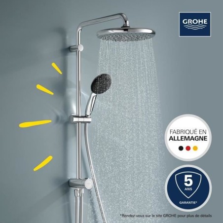 Colonne de douche avec inverseur manuel - Economie d'eau - GROHE Vitalio Start System 250 - Chromé - 26680001