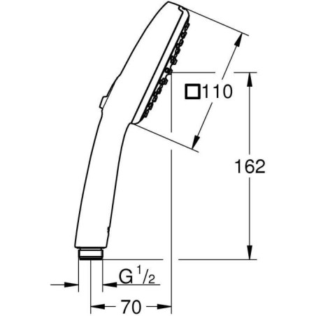 Pommeau de douche - GROHE Vitalio Comfort 110 26925001 - 2 jets (Pluie/Stimulant) - Sélection facile - Economie d'eau - Chromé