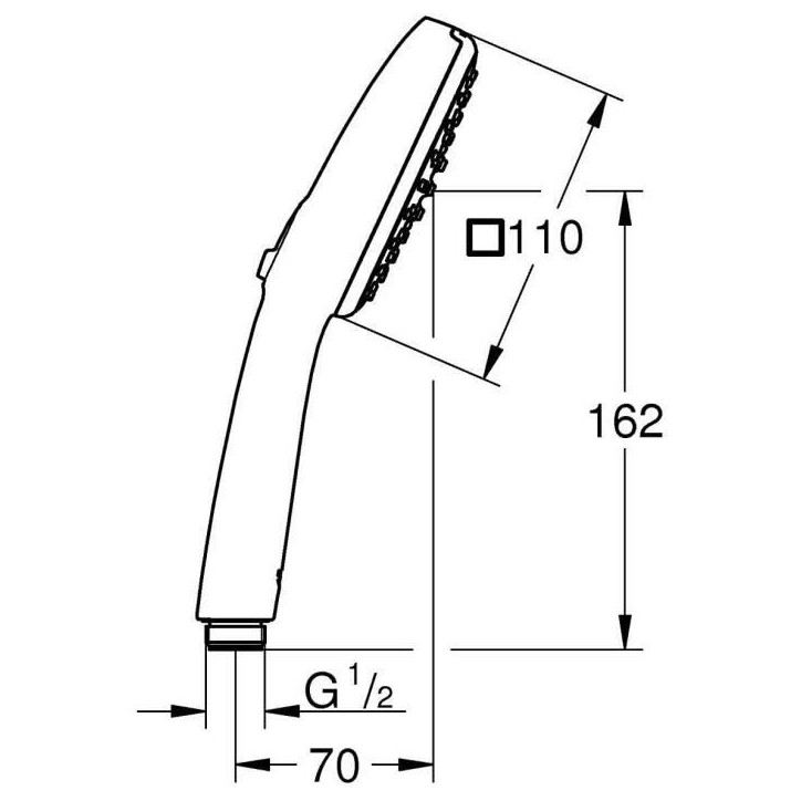 Pommeau de douche - GROHE Vitalio Comfort 110 26925001 - 2 jets (Pluie/Stimulant) - Sélection facile - Economie d'eau - Chromé