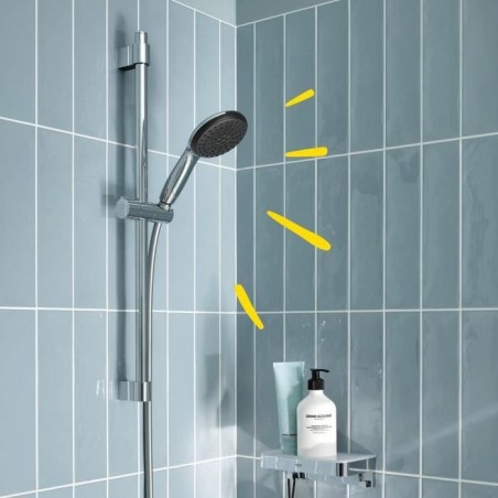 Ensemble de douche avec pommeau 2 jets, barre 60cm et flexible - GROHE Vitalio Start 110 26951001 - Economie d'eau - Chromé