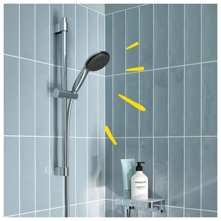 Ensemble de douche avec pommeau 2 jets, barre 60cm et flexible - GROHE Vitalio Start 110 26951001 - Economie d'eau - Chromé Ensemble de douche avec pommeau 2 jets, barre 60cm et flexible - GROHE Vitalio Start 110 26951001 - Economie d'eau - Chromé