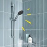 Ensemble de douche avec pommeau 2 jets, barre 60cm et flexible - GROHE