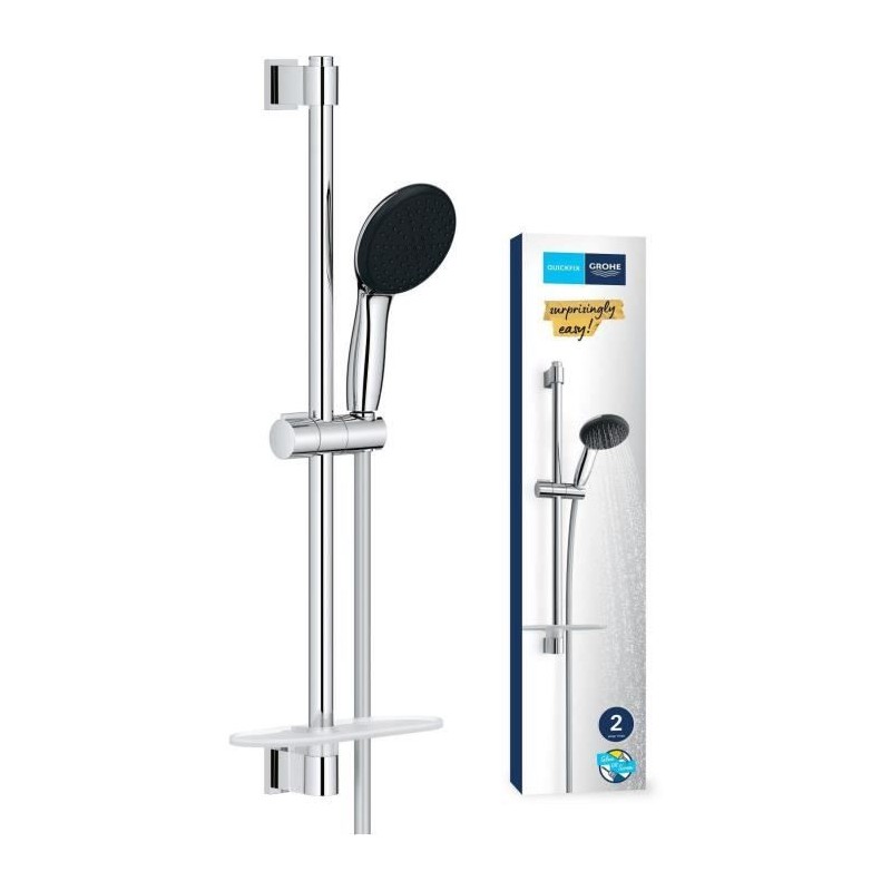 Ensemble de douche avec pommeau 2 jets, barre 60cm, flexible et tablet Ensemble de douche avec pommeau 2 jets, barre 60cm, flexible et tablet