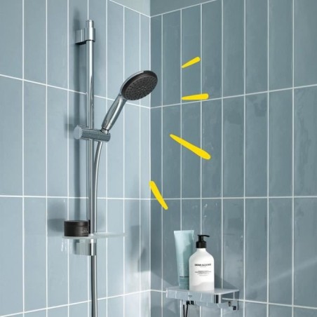 Ensemble de douche avec pommeau 2 jets, barre 60cm, flexible et tablette- GROHE Vitalio Start 110 26952001 - Economie d'eau - Ch