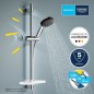 Ensemble de douche avec pommeau 2 jets, barre 60cm, flexible et tablette- GROHE Vitalio Start 110 26952001 - Economie d'eau - Ch