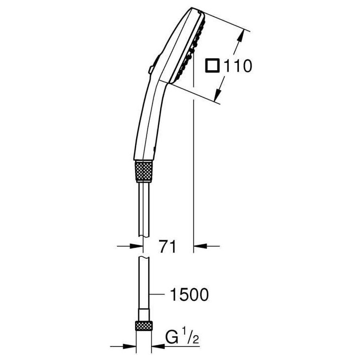 Ensemble flexible et pommeau de douche 2 jets - GROHE Vitalio Comfort 110 26973001 - Sélection facile - Economie d'eau Ensemble flexible et pommeau de douche 2 jets - GROHE Vitalio Comfort 110 26973001 - Sélection facile - Economie d'eau