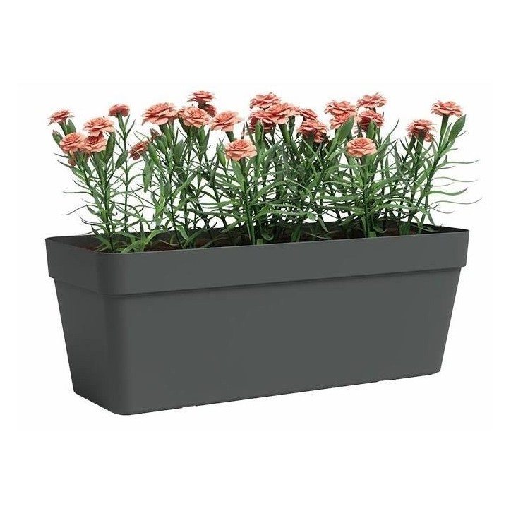 ARTEVASI Jardiniere - Plastique - Anthracite - Rectangulaire - L49,9 x P20 x H18,1cm