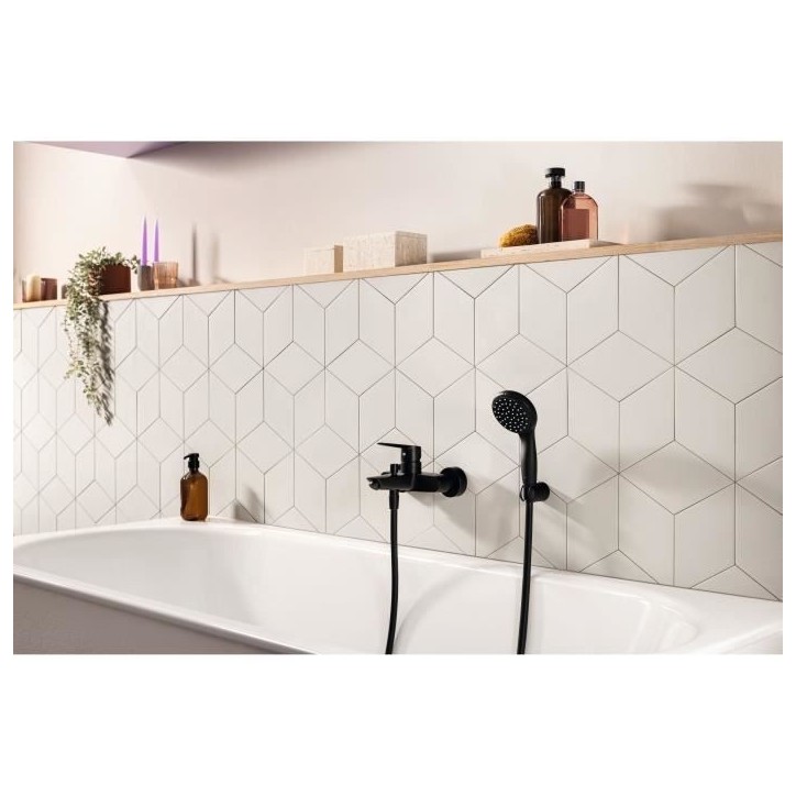 Mitigeur monocommande bain/douche - GROHE Start - Noir mat - Montage mural apparent - Inverseur automatique Mitigeur monocommande bain/douche - GROHE Start - Noir mat - Montage mural apparent - Inverseur automatique