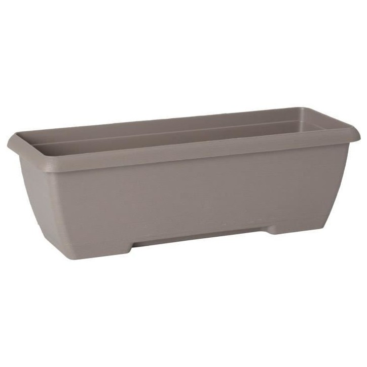 Jardiniere - GARDEN ID Teramo - Taupe 60 cm - Solidité - Réserve d'eau intégrée - Recyclé & 100% recyclable - Volume pour p