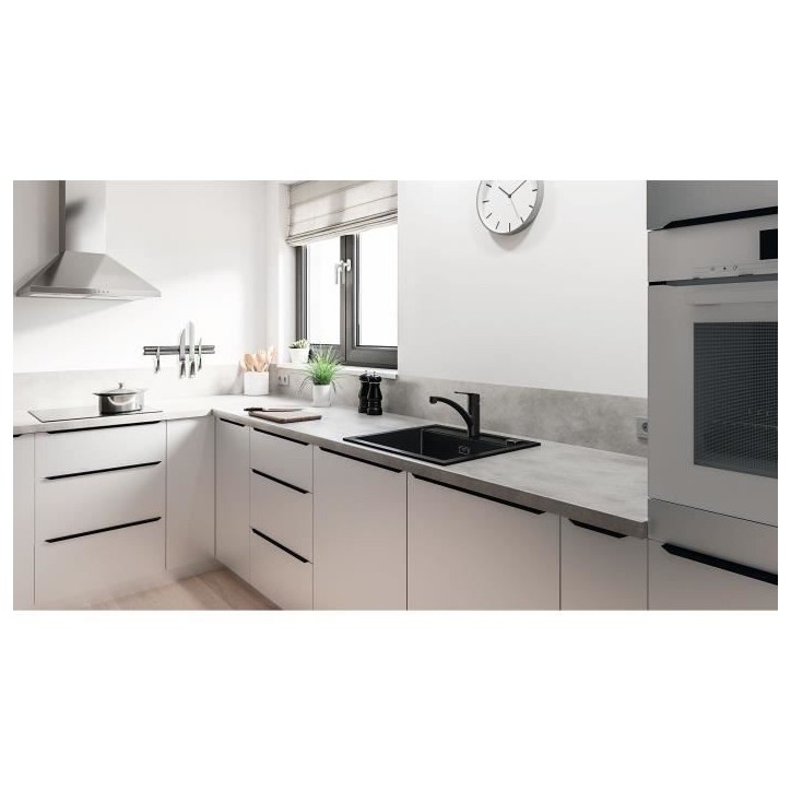 GROHE Start - 324412432 - Robinet de cuisine - Mitigeur monocommande évier - Noir mat - Bec bas - Rotation 140°