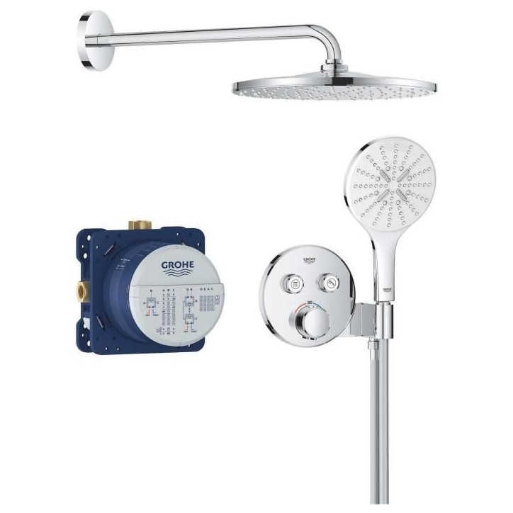 Ensemble de douche encastré - Tous les types de jets - Mitigeur thermostatique - GROHE - 34877000 - Gris Ensemble de douche encastré - Tous les types de jets - Mitigeur thermostatique - GROHE - 34877000 - Gris