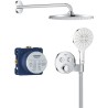 Ensemble de douche encastré - Tous les types de jets - Mitigeur therm