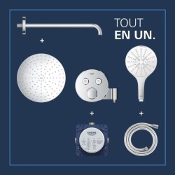Ensemble de douche encastré - Tous les types de jets - Mitigeur therm
