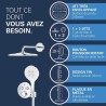 Ensemble de douche encastré - Tous les types de jets - Mitigeur therm